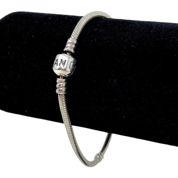 AUTHENTIC Pandora Moments Sterling Silver Snake Chain Bracelet Size 7.9 - Picture 1 of 6